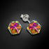 Sudraba auskari "Rubikona II (Vitrail Medium)" ar Swarovski™ kristāliem